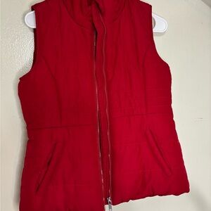 New York & Company Vibrant Red Puffer Vest